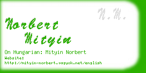 norbert mityin business card